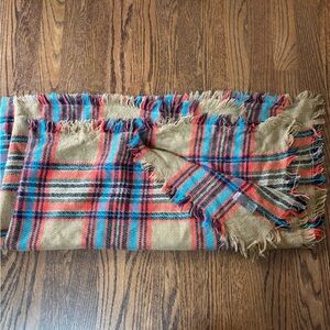Plaid Fringe Scarf